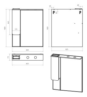 Зеркальный шкаф с подсветкой Misty Чегет 85см левый белый